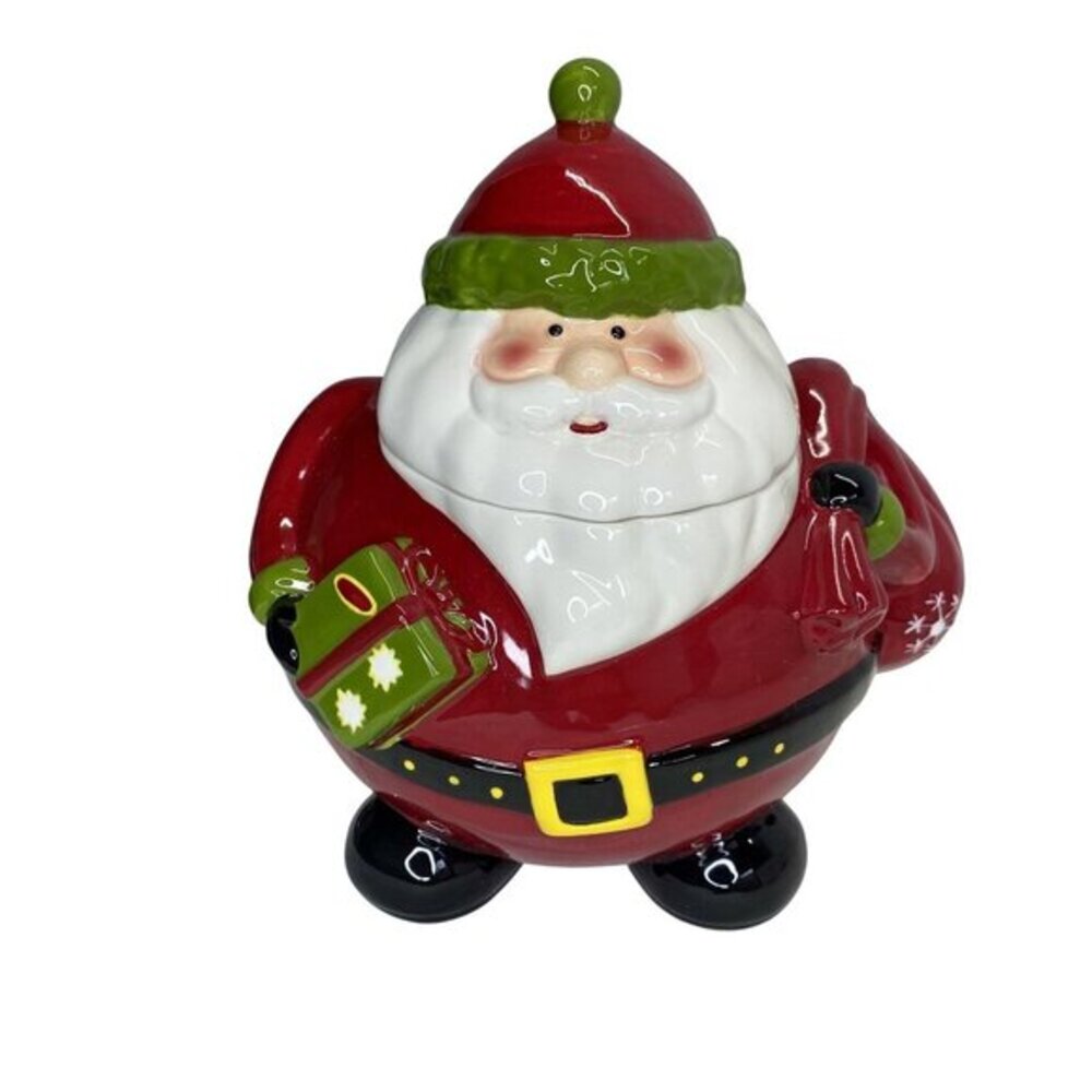 Santa Claus Ceramic Cookie Jar Living Quarters Holiday Kitchen Decor NEW